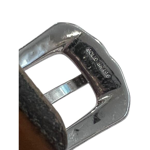 Size 38 Vintage Tulliani Mens Buckle Belt 1" Italian Calfskin 3127 Brown Texture - Picture 13 of 14